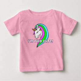 かわいい虹のユニコーンの幼児用Tシャツ ベビーTシャツ
