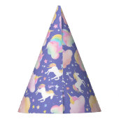 かわいい虹のユニコーンの誕生日パープルキッズ パーティーハット (裏面)