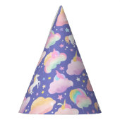 かわいい虹のユニコーンの誕生日パープルキッズ パーティーハット (左)