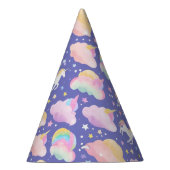 かわいい虹のユニコーンの誕生日パープルキッズ パーティーハット (右)