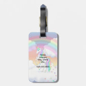 かわいい虹のユニコーンカラフル星と花 ラゲッジタグ (裏面縦)