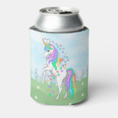 かわいい虹のユニコーンカラフル星と花 缶クーラー (缶裏面)