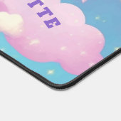 かわいい虹のユニコーンガーリーの名パーソナライズされた前 デスクマット (コーナー)