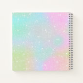 かわいい虹のユニコーンパーソナライズされたの名前 ノートブック (裏面)