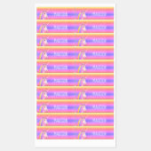 かわいい虹のユニコーンパーソナライズされたキッズ防水 ラベル (シート)