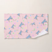 かわいい虹のユニコーン星のグラデーション模様 バスタオルセット (ハンドタオル)