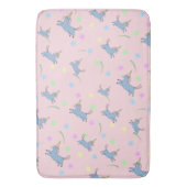 かわいい虹のユニコーン星のグラデーション模様 バスマット (正面縦)