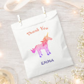 かわいい虹のユニコーン誕生日ありがとう フェイバーバッグ (クリップ留めされた状態)