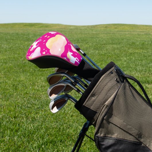 かわいい虹のユニコーン魔法のガーリー誕生日の子供 ゴルフヘッドカバー (インサイチュ)