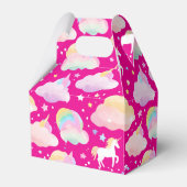 かわいい虹のユニコーン魔法のガーリー誕生日の子供 フェイバーボックス (裏面サイド)