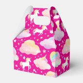 かわいい虹のユニコーン魔法のガーリー誕生日の子供 フェイバーボックス (正面サイド)