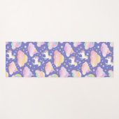 かわいい虹のユニコーン魔法のガーリー誕生日の子供 ヨガマット (正面(横))