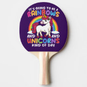 かわいい虹のユニコーン クールな誕生日プレゼント 面白い 卓球ラケット (正面)