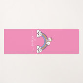 かわいい虹のユニコーン、名前入りヨガマット ヨガマット (正面(横))