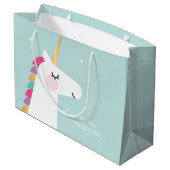 かわいい虹の一モダン角獣 ラージペーパーバッグ (裏面アングル)