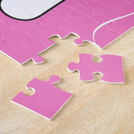 かわいい虹の一角パーソナライズされた獣の名前  ジグソーパズル (側面)