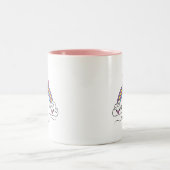 かわいい虹の一角パーソナライズされた獣の名前  ツートーンマグカップ (中央)