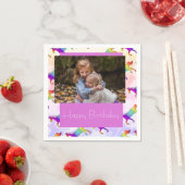 かわいい虹の一角写真 スタンダードカクテルナプキン (インサイチュ)