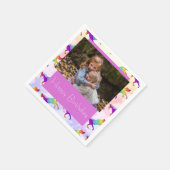 かわいい虹の一角写真 スタンダードカクテルナプキン (角)