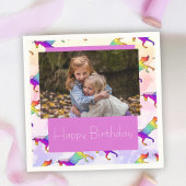 かわいい虹の一角写真 スタンダードカクテルナプキン