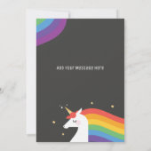 かわいい虹の一角星と星の赤ちゃんシャワー 招待状 (裏面)