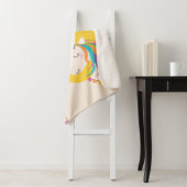 かわいい虹の一角星と星ピンクガーリーのモノグラム シェルパブランケット (インサイチュ)