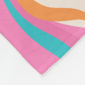 かわいい虹の一角星と星ピンクガーリーのモノグラム フリースブランケット (角)