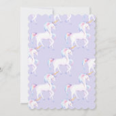 かわいい虹の一角獣の少女の誕生日パーティー 招待状 (裏面)