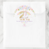 かわいい虹の一角獣2歳の誕生日ありがとう ラウンドシール (バッグ)