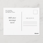 かわいい虹の一角誕生日パーティーの招待状 ポストカード (裏面)