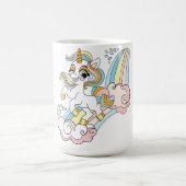 かわいい虹の上のユニコーン コーヒーマグカップ (中央)