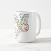 かわいい虹の上のユニコーン コーヒーマグカップ (正面右)