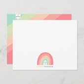 かわいい虹の動物が幸せ感謝していに サンキューカード (正面/裏面)