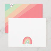 かわいい虹の動物のクリッター ハッピーサンクス サンキューカード (正面/裏面)