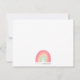 かわいい虹の動物のクリッター ハッピーサンクス サンキューカード