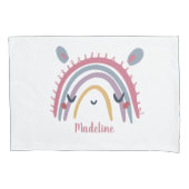 かわいい虹の動物名 枕カバー (正面)