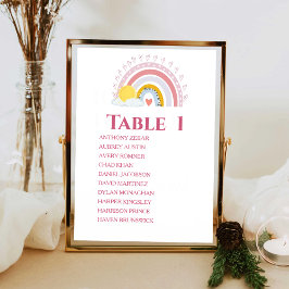 かわいい虹の夕日バビシャワー座席チャートカード 招待状