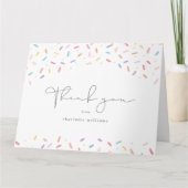 かわいい虹の散策ベビーシャワー サンキューカード (正面)