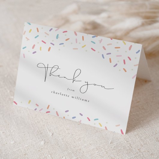 かわいい虹の散策ベビーシャワー サンキューカード