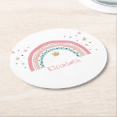 かわいい虹の星 ラウンドペーパーコースター (アングル)