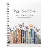 かわいい虹の本棚＆本の先生のイニシャル ノートブック (正面)