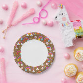 かわいい虹の模様 ペーパープレート (パーティー)