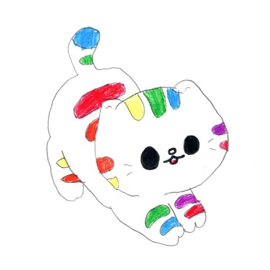 かわいい虹の猫の漫画子供へのシワ フェイバーバッグ