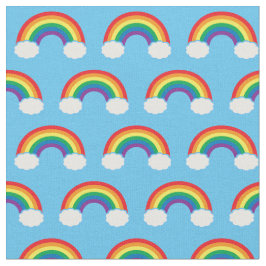 かわいい虹の絵柄 ファブリック