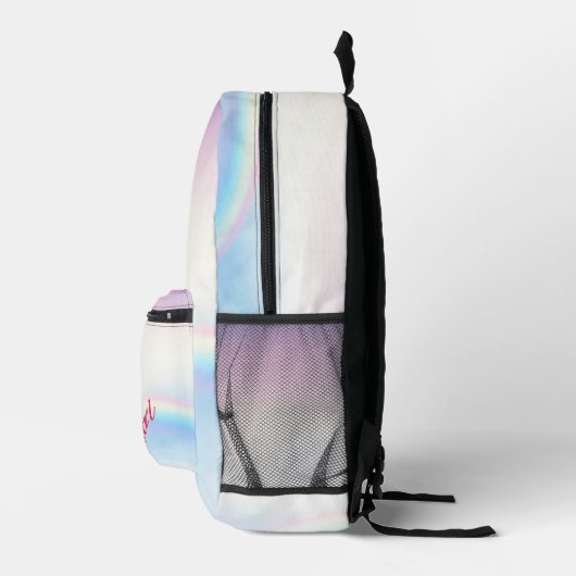 かわいい虹の色のユニコーンパーソナライズされた プリントバックパック (右)