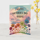 かわいい虹の花、カスタマイズ可能な母の日 カード (黄色い花)