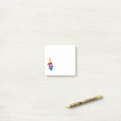 かわいい虹の葉の水彩画 ポストイット (デスク上)