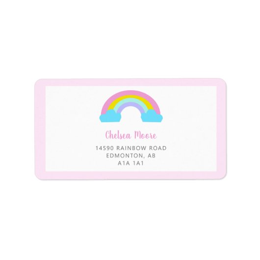 かわいい虹の赤ちゃんシャワースウィートブライトカラフル ラベル (正面)