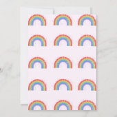  かわいい虹の輝きの星のパーティー  招待状 (裏面)