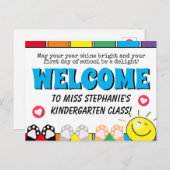 かわいい虹の輝き授業へようこそ ポストカード (正面/裏面)